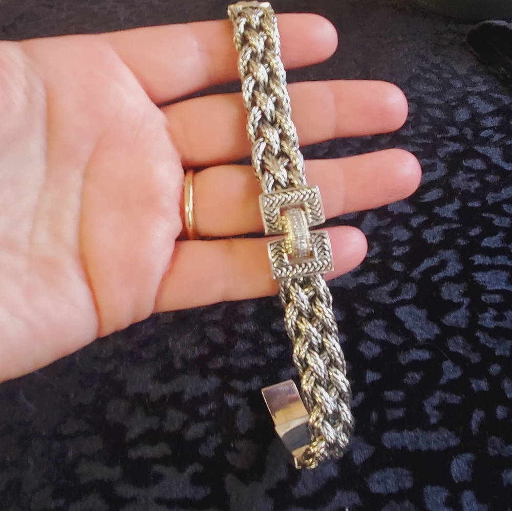 Effy braided bracelet with diamonds